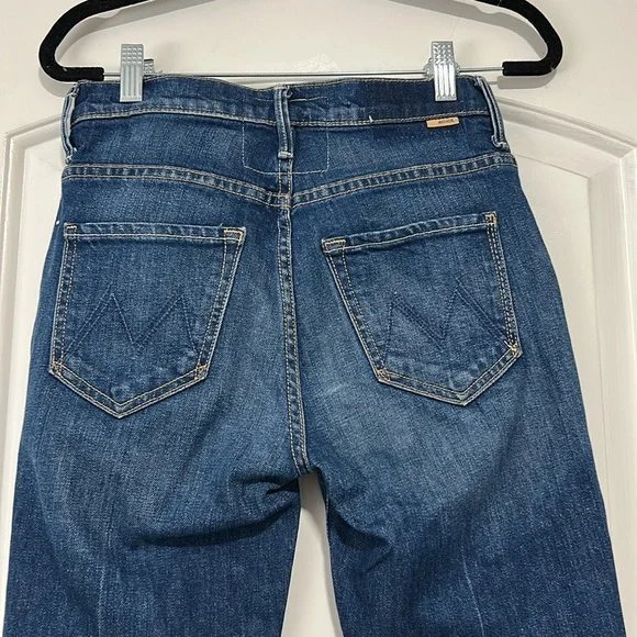 MOTHER JEANS size 25 THE INSIDER CROP STEP FRAY WOMAN TEAMING UP dark wash - Picture 11 of 16